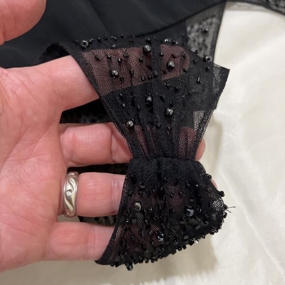 Joseph Ribkoff Beaded Straps Black Shift Dress Womens 8 Sleeveless VTG Canada - Picture 8 of 15